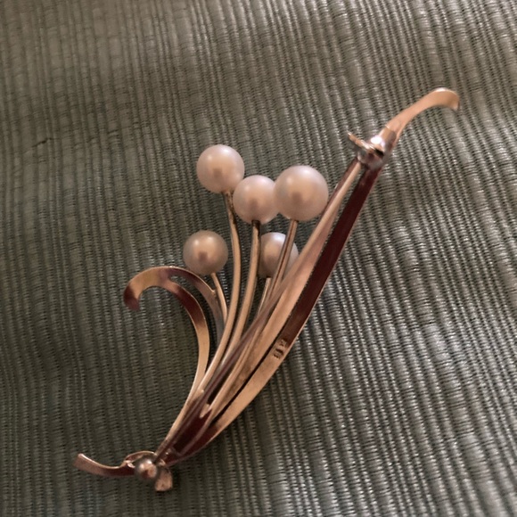 Mikimoto silver bouquet pin - Picture 5 of 8